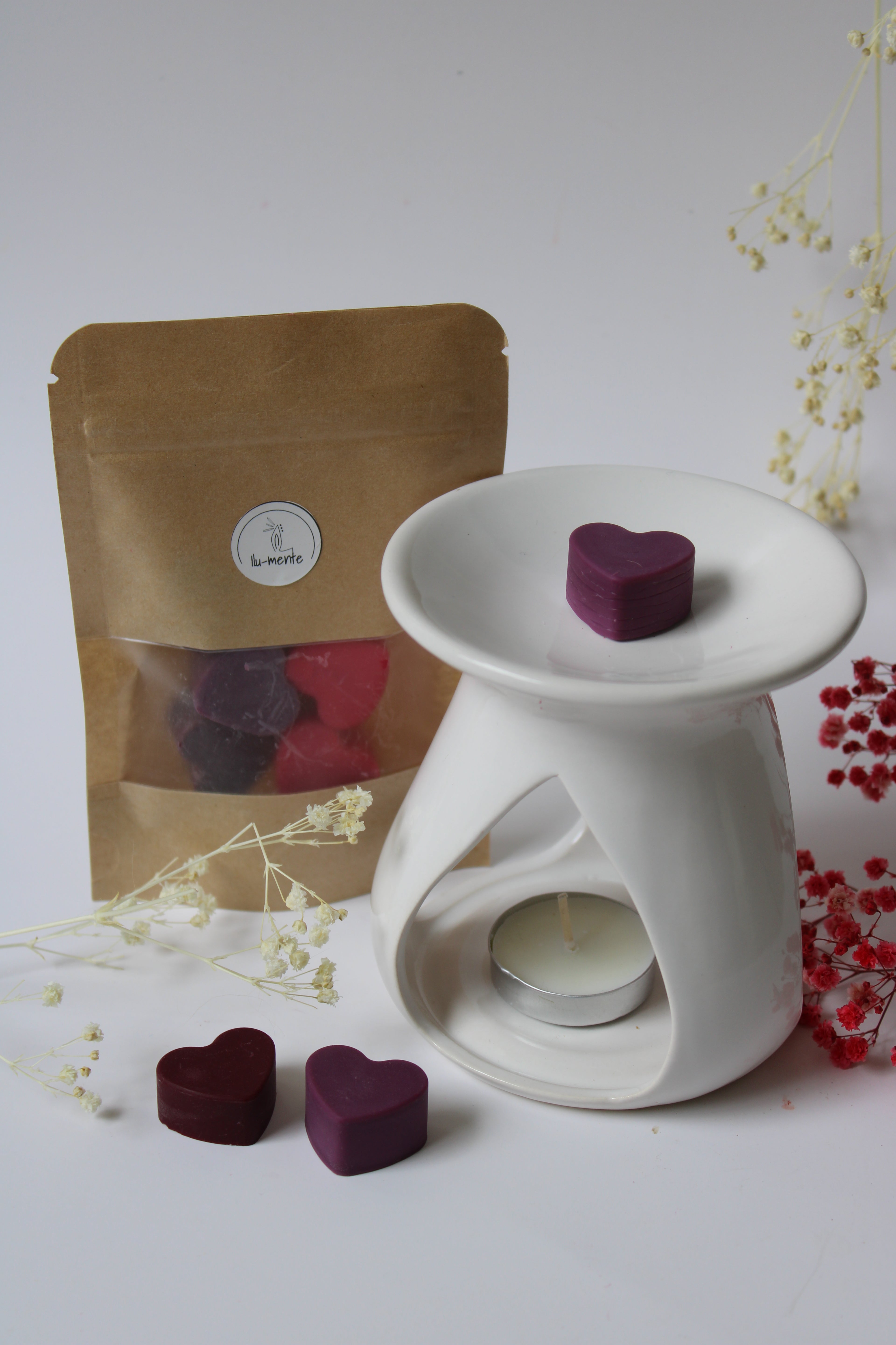 Wax melts corazones + pebetero